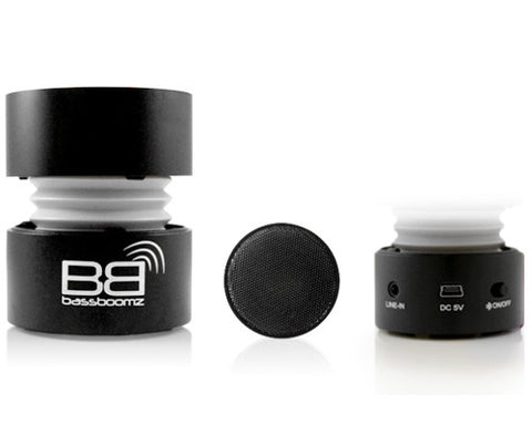 bassboomz black smartphone portable speaker