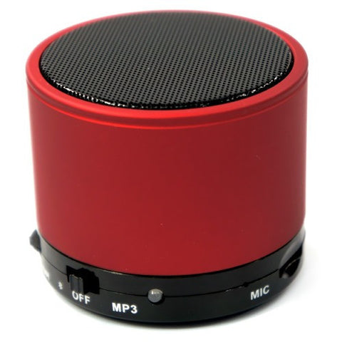 Bluetooth Rechargeable Speaker For iPhone iPod smartphone Handsfree and Micro SD Slot. Red