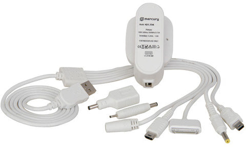 Mercury Energy efficient USB charger kit 1000mA. 421.736UK