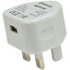 Mercury Compact USB Mains Plug Charger 1000mA White. 421.741UK