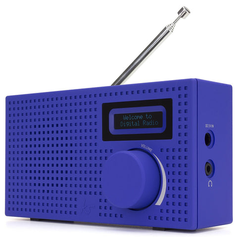 KitSound KSPIXBL Pixel Portable Mini DAB Radio and Alarm Clock Blue
