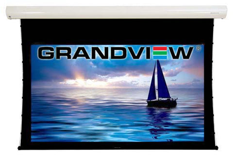 grandview cyber series electric tab tensioned tabbed electric projector screen