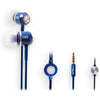 BassBuds Dark Blue Crystaltronics In-Ear Headphones with Smartphone control