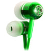 BassBuds Green Crystaltronics Earphones with Memory foam Earbuds