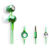 BassBuds Green Crystaltronics Earphones with Memory foam Earbuds