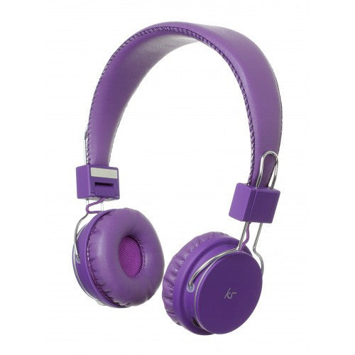 Kitsound Manhattan Bluetooth Over Ear Headphones With mic Purple