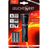 LEUCHTWERT Professional Line Flashlight PL22, High Power Super Bright 3 Watt CREE LED Torch 200m beam, 190 Lumens.