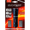 LEUCHTWERT Professional Line Flashlight PL23, Spot and Zoom Focus High Power Super Bright 5 Watt CREE LED Torch 230m beam, 230 Lumens.