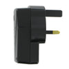 Kit USB UK 3 Pin Plug Mains Charger, Black. USBMC